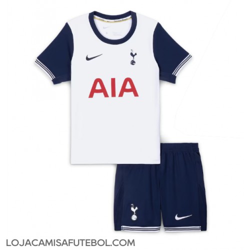 Camisa de Futebol Tottenham Hotspur Equipamento Principal Infantil 2024-25 Manga Curta (+ Calças curtas)